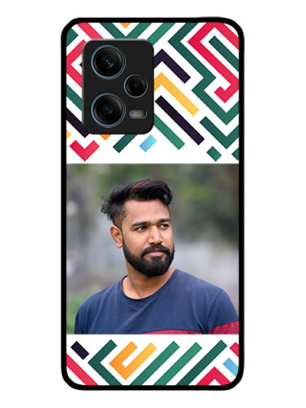 Custom Xiaomi Redmi Note 12 Pro Plus 5G Personalized Glass Phone Case - Colorful Maze Pattern Design