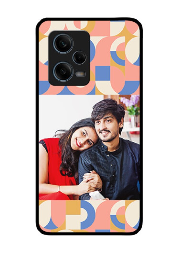Xiaomi Redmi Note 12 Pro Plus 5G Photo Printing on Glass Case - Semi-circle Maze Pattern Design