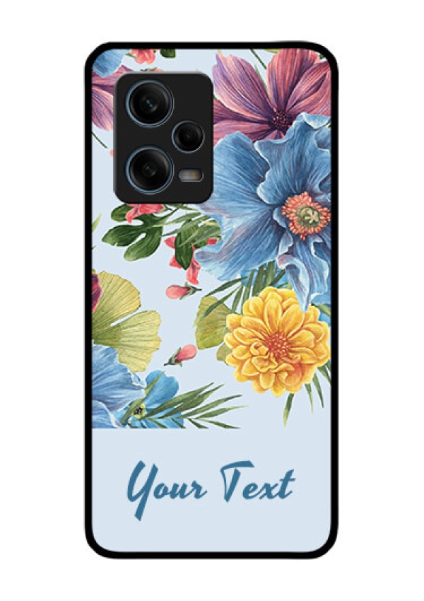 Xiaomi Redmi Note 12 Pro Plus 5G Custom Glass Mobile Case - Stunning Watercolored Flowers Painting Design