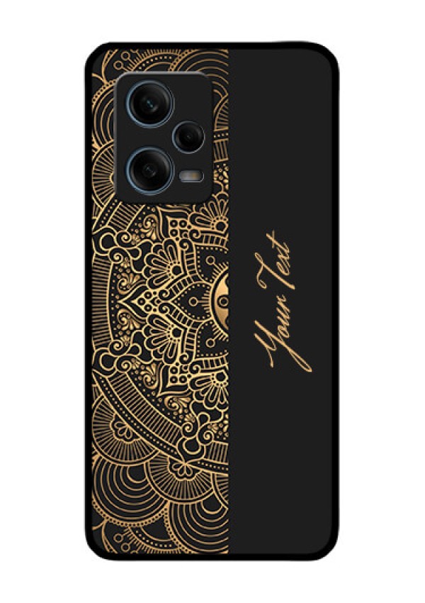 Xiaomi Redmi Note 12 Pro Plus 5G Photo Printing on Glass Case - Mandala art with custom text Design