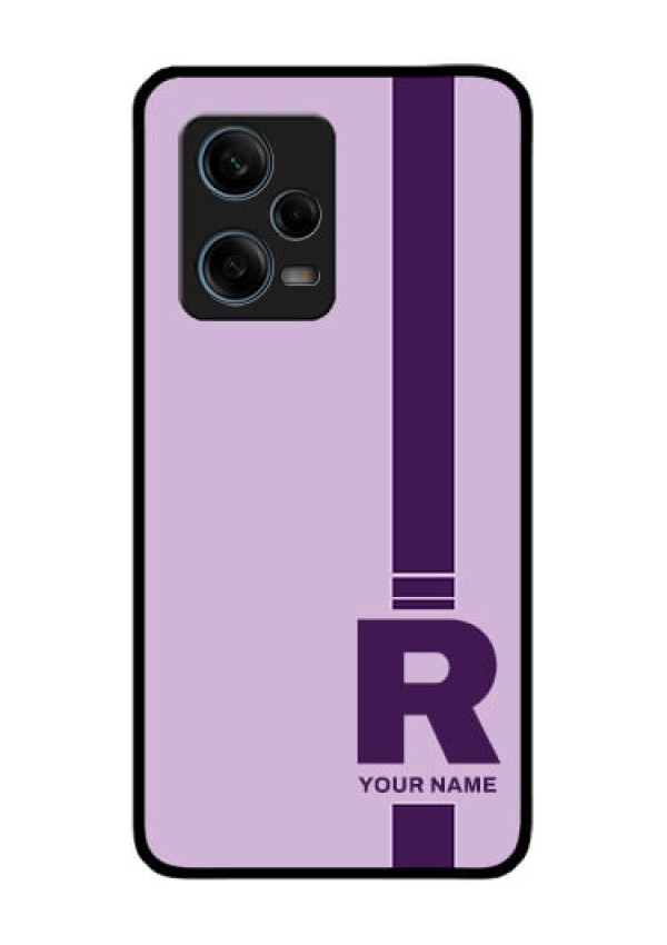 Xiaomi Redmi Note 12 Pro Plus 5G Photo Printing on Glass Case - Simple dual tone stripe with name Design