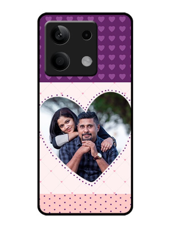 Custom Xiaomi Redmi Note 13 5G Custom Glass Phone Case - Violet Love Dots Design