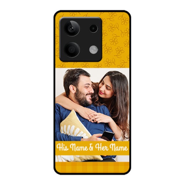 Xiaomi Redmi Note 13 5G Custom Glass Phone Case - Yellow Floral Design Xiaomi Redmi Note 13 5G Custom Glass Phone Case - Yellow Floral Design