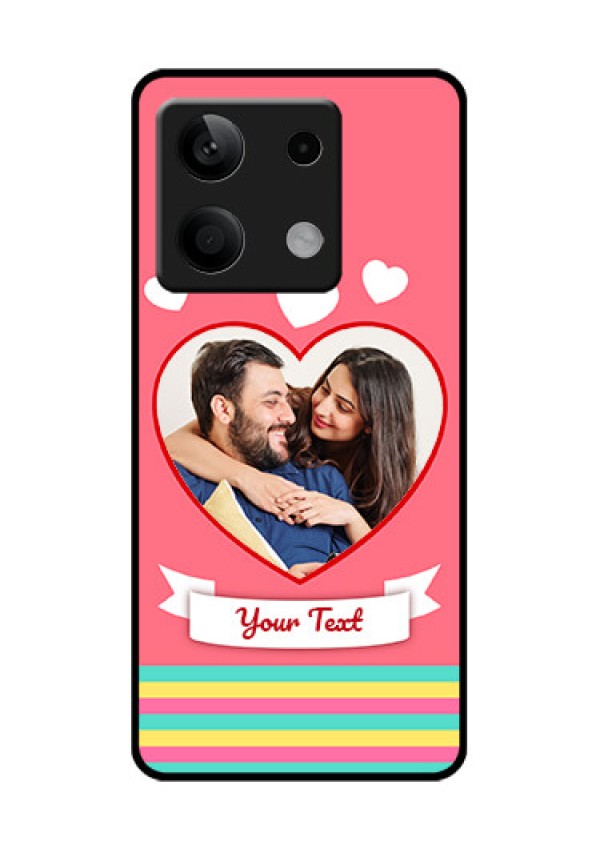Xiaomi Redmi Note 13 5G Custom Glass Phone Case - Love Shapes Doodle Design