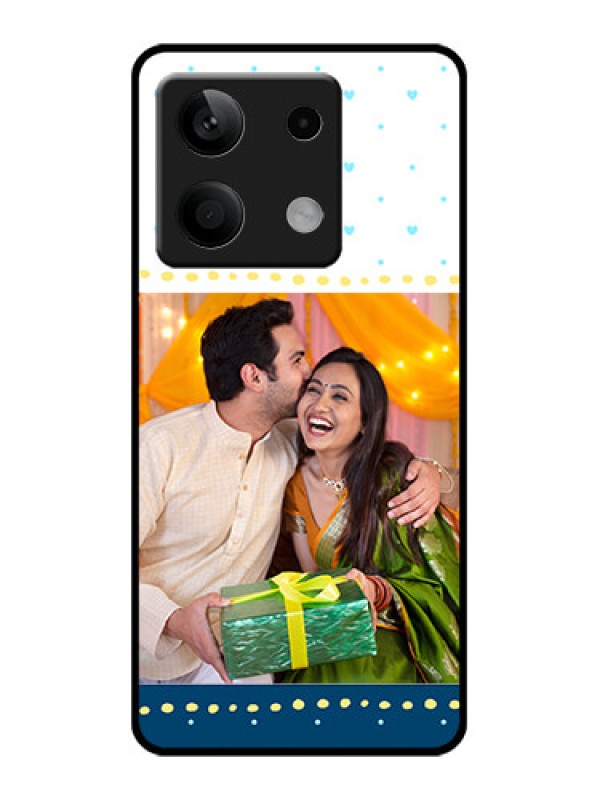 Custom Xiaomi Redmi Note 13 5G Custom Glass Phone Case - White And Blue Abstract Design