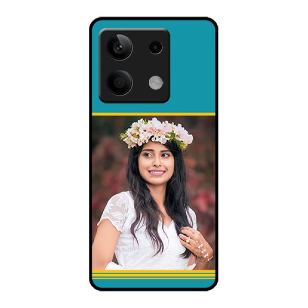Xiaomi Redmi Note 13 5G Custom Glass Phone Case - Yellow & Blue Design