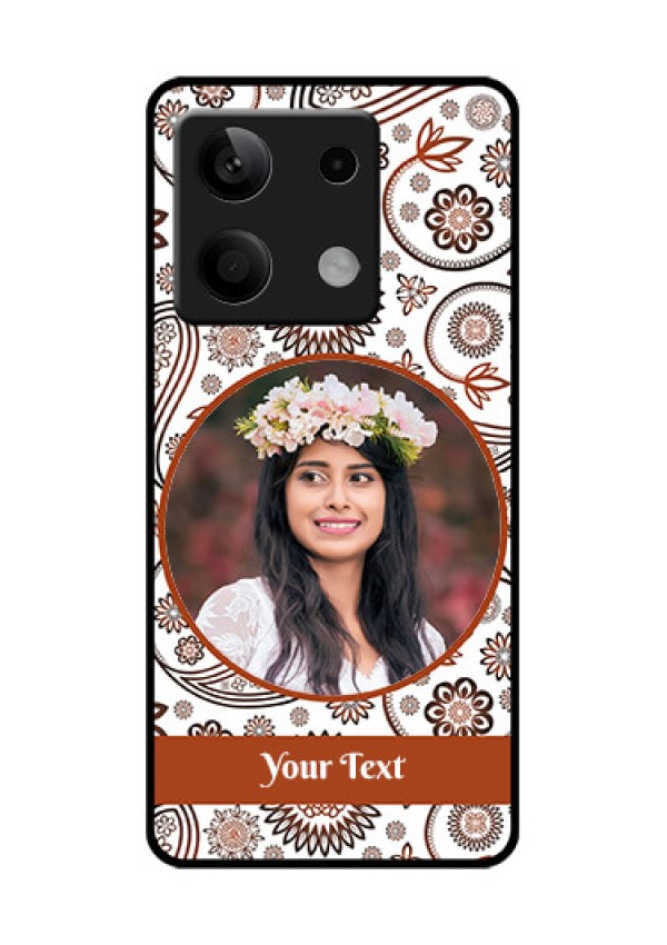 Xiaomi Redmi Note 13 5G Custom Glass Phone Case - Abstract Flower Design
