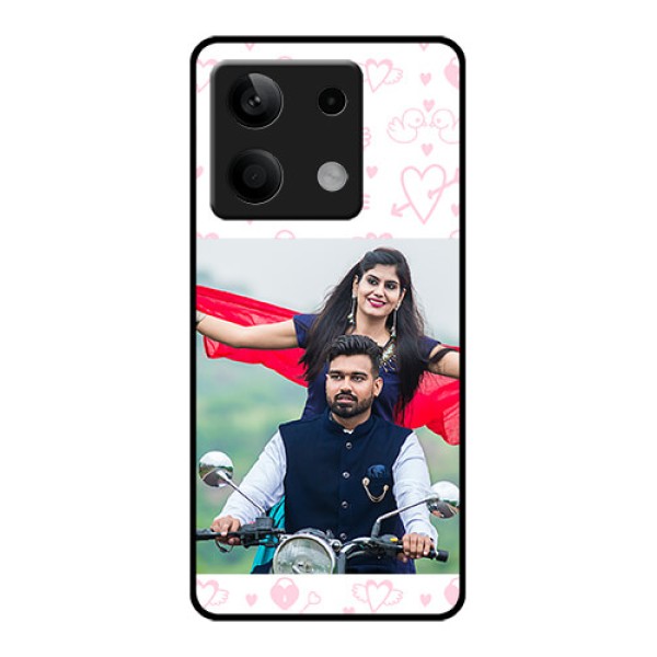 Xiaomi Redmi Note 13 5G Custom Glass Phone Case - Pink Flying Heart Design Xiaomi Redmi Note 13 5G Custom Glass Phone Case - Pink Flying Heart Design