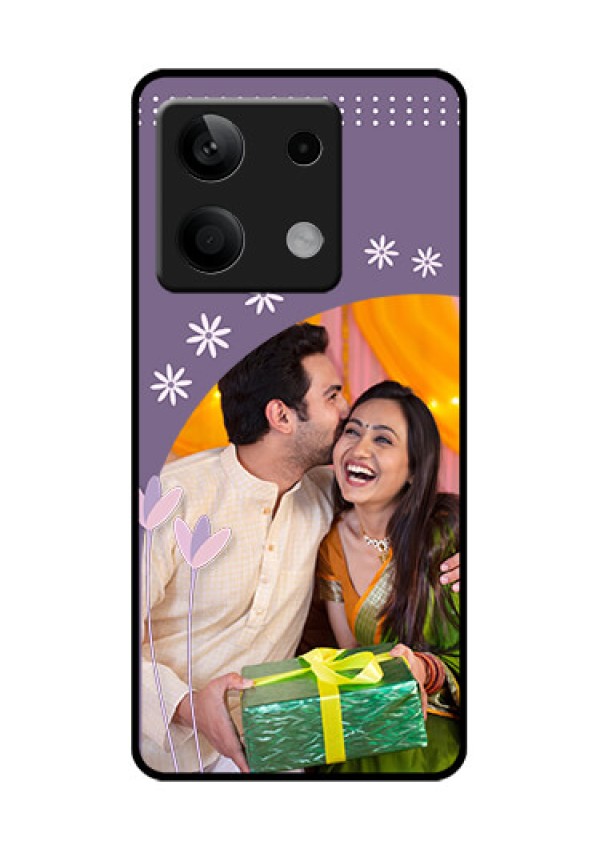Xiaomi Redmi Note 13 5G Custom Glass Phone Case - Lavender Flowers Design