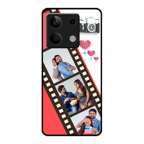 Xiaomi Redmi Note 13 5G Custom Glass Phone Case - 3 Image Holder With Film Reel Xiaomi Redmi Note 13 5G Custom Glass Phone Case - 3 Image Holder With Film Reel