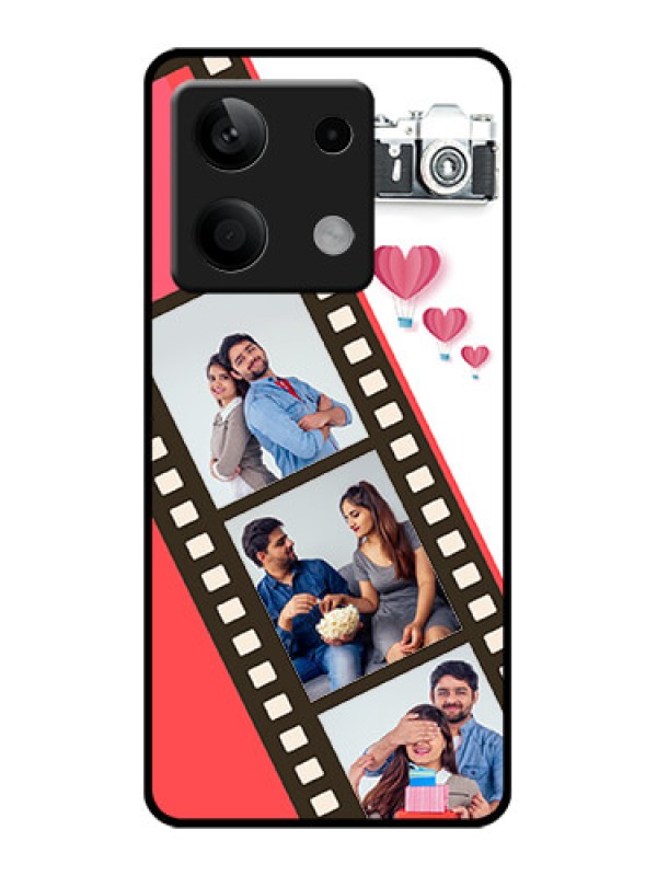 Custom Xiaomi Redmi Note 13 5G Custom Glass Phone Case - 3 Image Holder With Film Reel