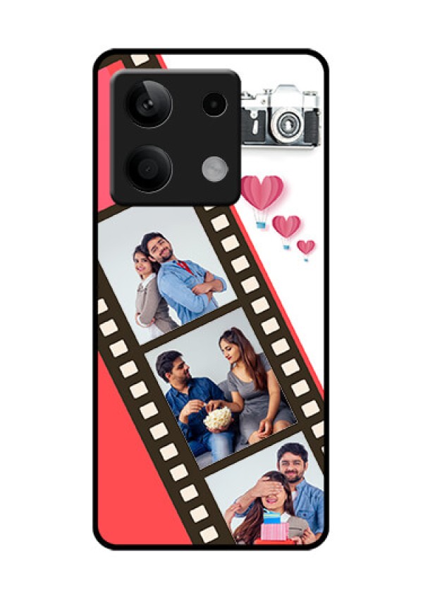 Xiaomi Redmi Note 13 5G Custom Glass Phone Case - 3 Image Holder With Film Reel
