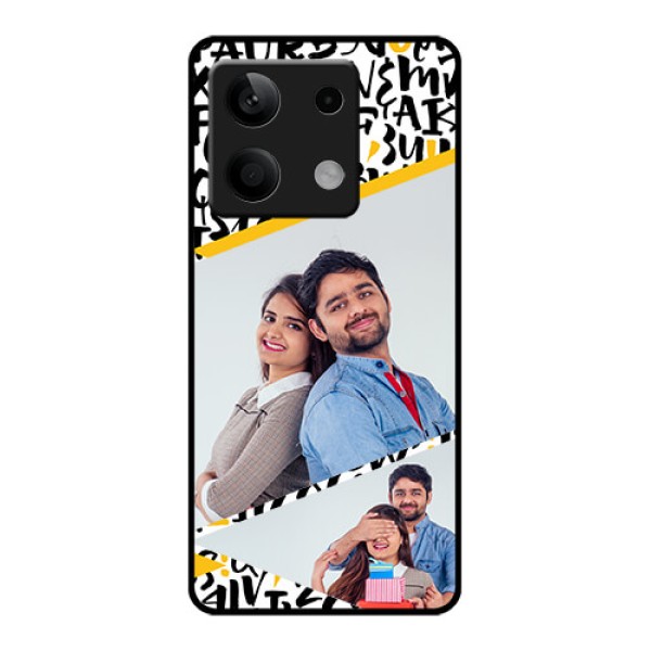 Xiaomi Redmi Note 13 5G Custom Glass Phone Case - Letters Pattern Design