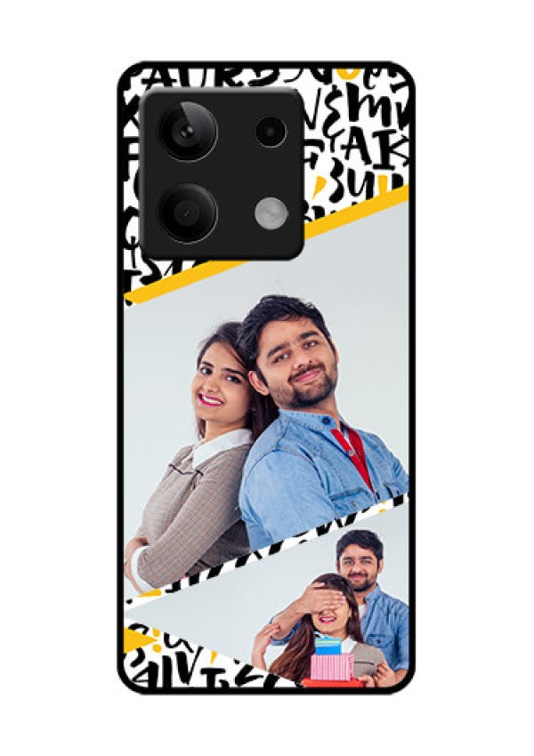 Xiaomi Redmi Note 13 5G Custom Glass Phone Case - Letters Pattern Design