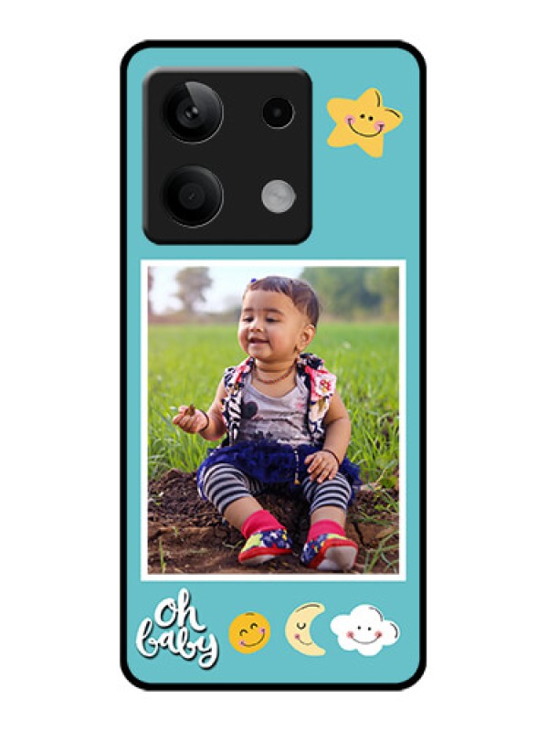 Custom Xiaomi Redmi Note 13 5G Custom Glass Phone Case - Smiley Kids Stars Design