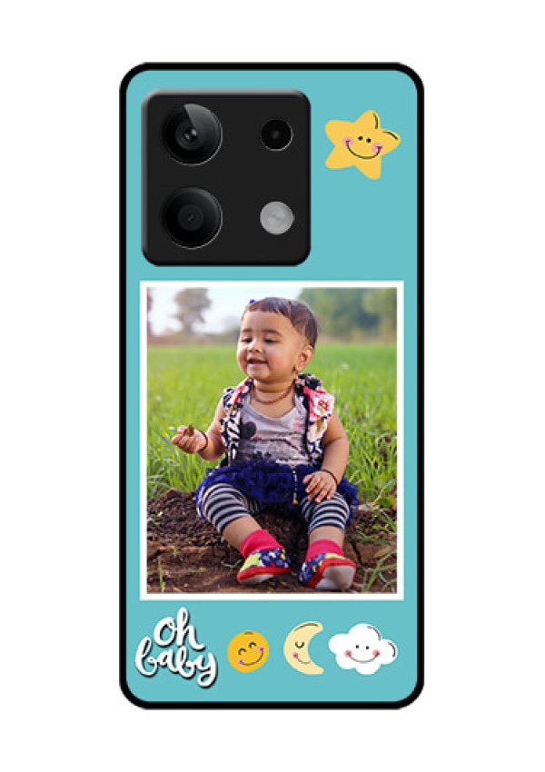 Xiaomi Redmi Note 13 5G Custom Glass Phone Case - Smiley Kids Stars Design