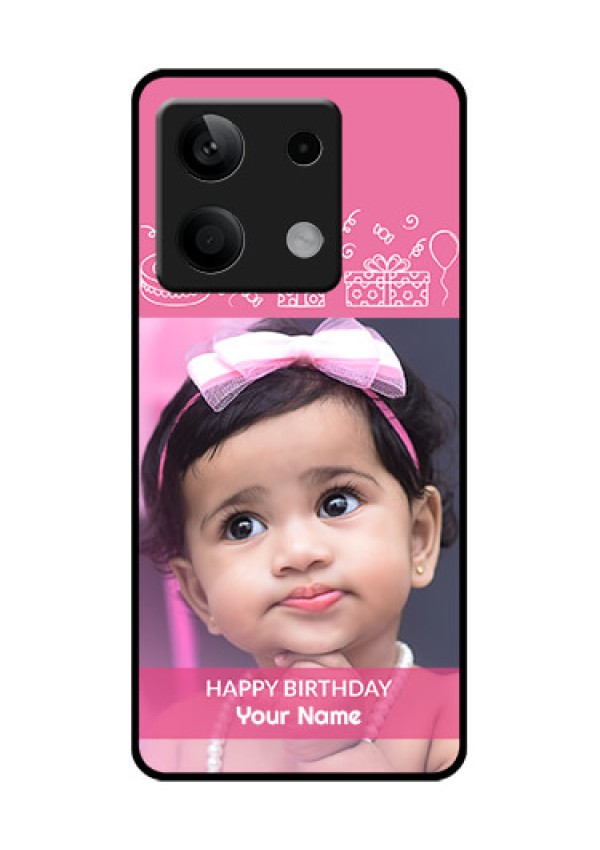 Xiaomi Redmi Note 13 5G Custom Glass Phone Case - With Birthday Line Art Design