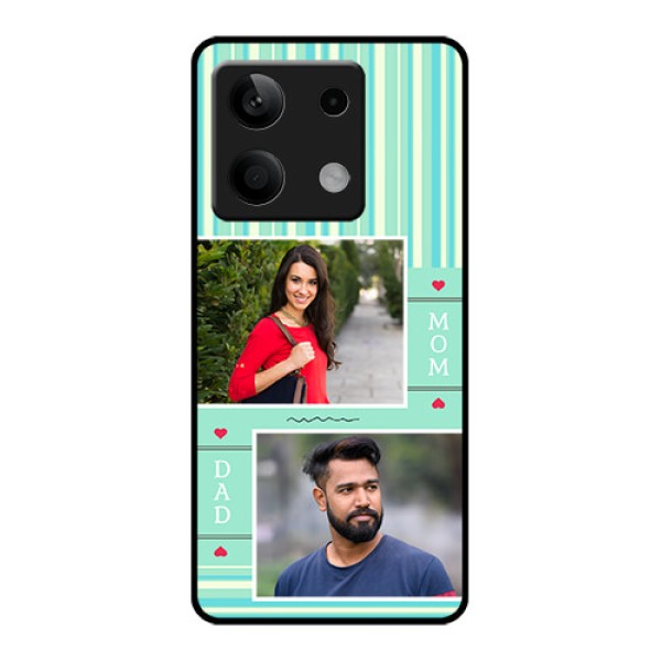 Xiaomi Redmi Note 13 5G Custom Glass Phone Case - Mom & Dad Pic Design