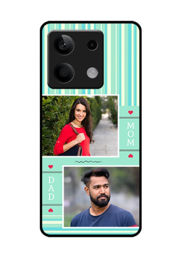 Xiaomi Redmi Note 13 5G Custom Glass Phone Case - Mom & Dad Pic Design
