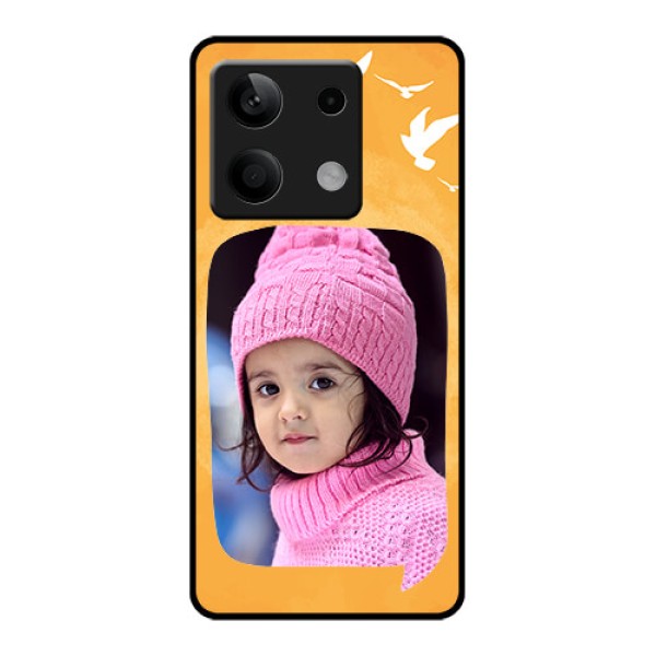 Xiaomi Redmi Note 13 5G Custom Glass Phone Case - Water Color Design With Bird Icons