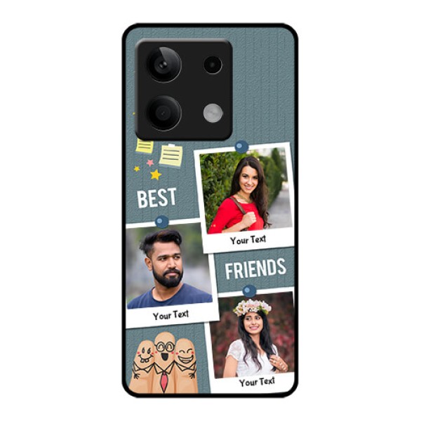 Xiaomi Redmi Note 13 5G Custom Glass Phone Case - Sticky Frames And Friendship Design Xiaomi Redmi Note 13 5G Custom Glass Phone Case - Sticky Frames And Friendship Design