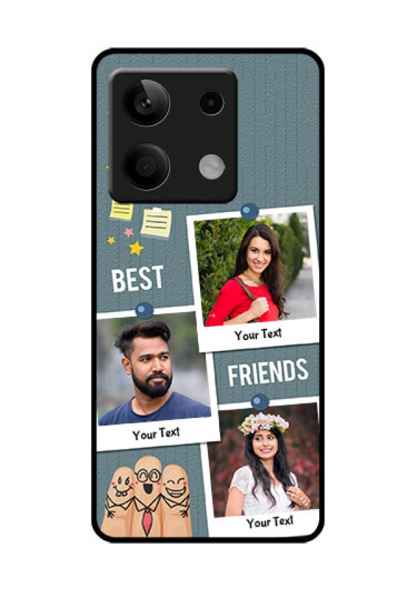 Xiaomi Redmi Note 13 5G Custom Glass Phone Case - Sticky Frames And Friendship Design