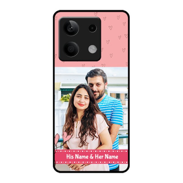 Xiaomi Redmi Note 13 5G Custom Glass Phone Case - Love Design Peach Color Xiaomi Redmi Note 13 5G Custom Glass Phone Case - Love Design Peach Color