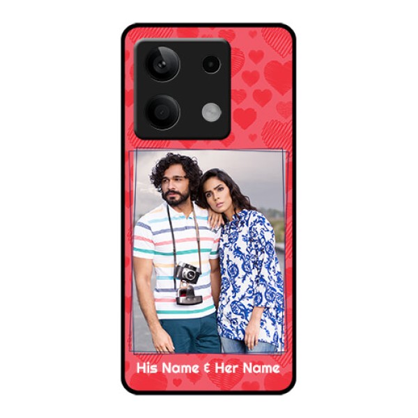 Xiaomi Redmi Note 13 5G Custom Glass Phone Case - With Red Heart Symbols Design Xiaomi Redmi Note 13 5G Custom Glass Phone Case - With Red Heart Symbols Design
