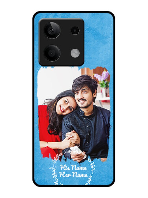 Custom RedmiNote 13 5G Custom Glass Phone Case - Blue Color Vintage Design