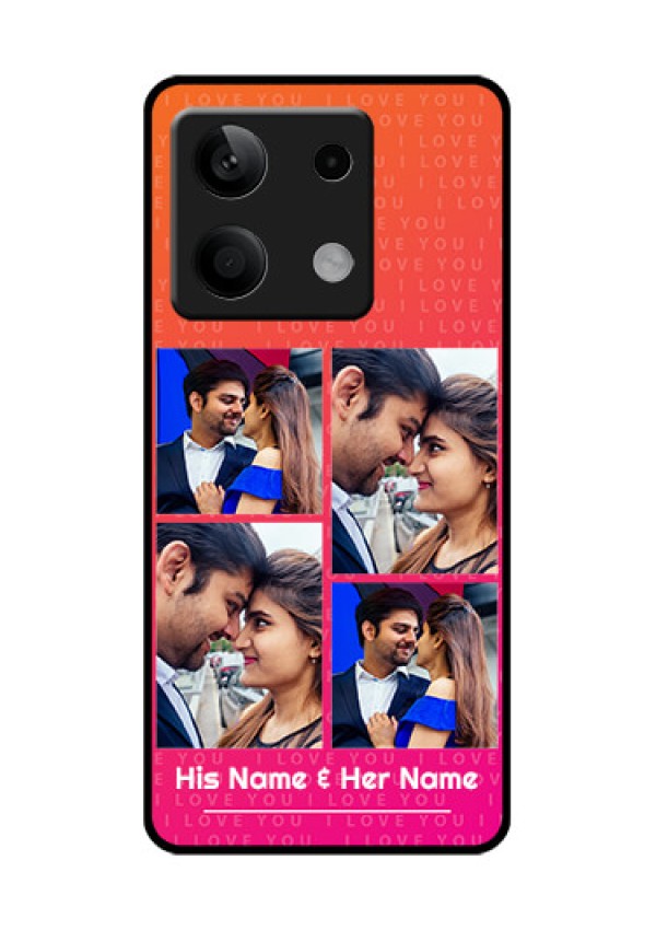 Xiaomi Redmi Note 13 5G Custom Glass Phone Case - I Love You Pink Design