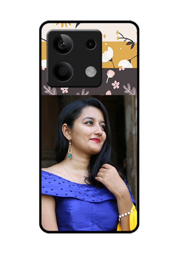 Xiaomi Redmi Note 13 5G Custom Glass Phone Case - Stylish Floral Design