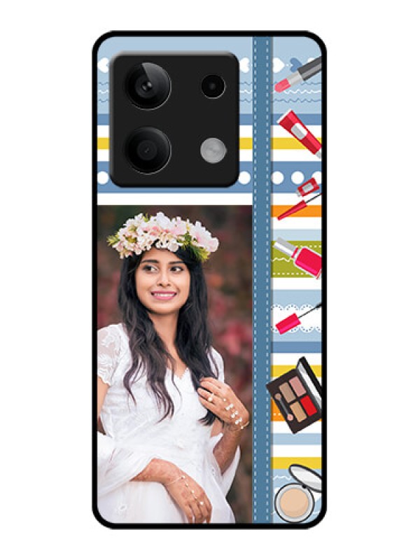 Custom Xiaomi Redmi Note 13 5G Custom Glass Phone Case - Makeup Icons Design