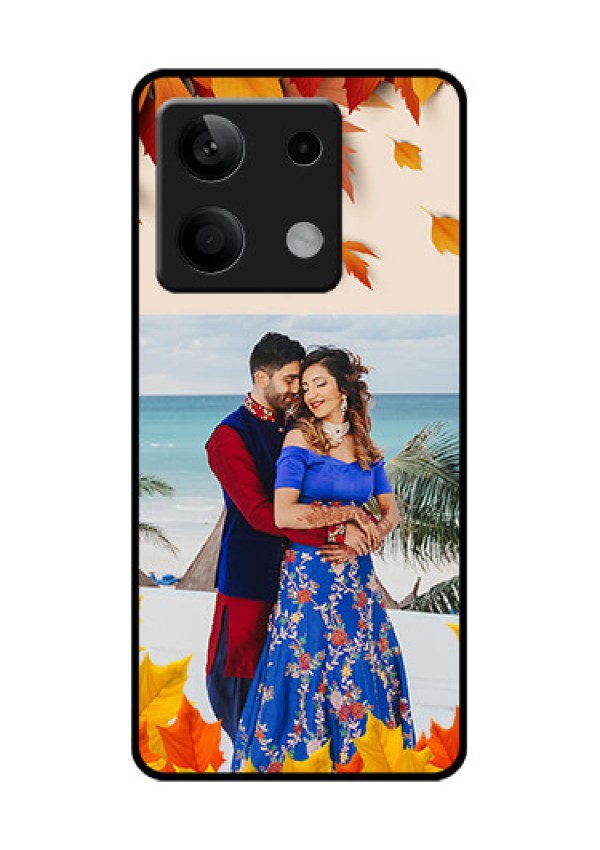 Xiaomi Redmi Note 13 5G Custom Glass Phone Case - Autumn Maple Leaves Design