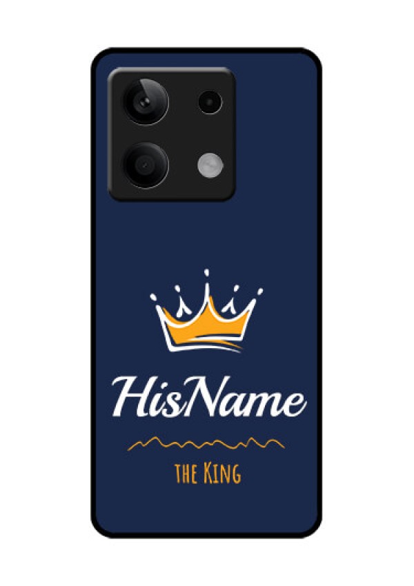 Xiaomi Redmi Note 13 5G Custom Glass Phone Case - King With Name Design