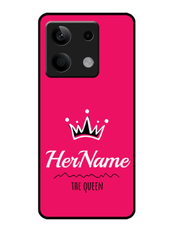 Custom Xiaomi Redmi Note 13 5G Custom Glass Phone Case - Queen With Name Design