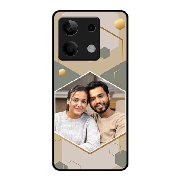 Xiaomi Redmi Note 13 5G Custom Glass Phone Case - Stylish Hexagon Pattern Design