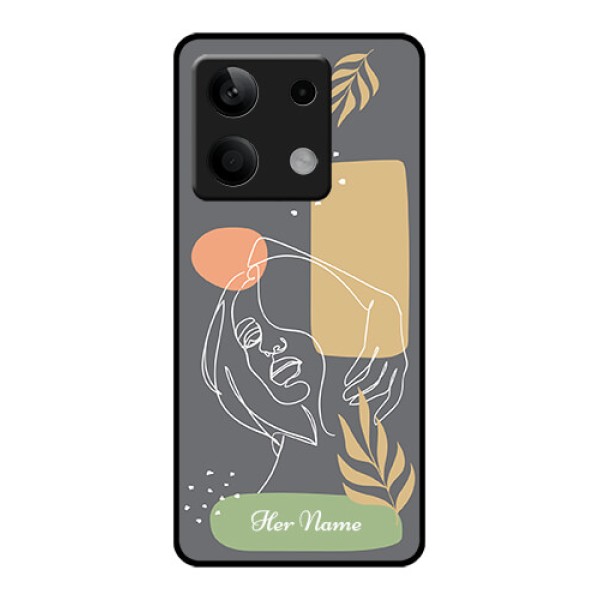 Xiaomi Redmi Note 13 5G Custom Glass Phone Case - Gazing Woman Line Art Design Xiaomi Redmi Note 13 5G Custom Glass Phone Case - Gazing Woman Line Art Design