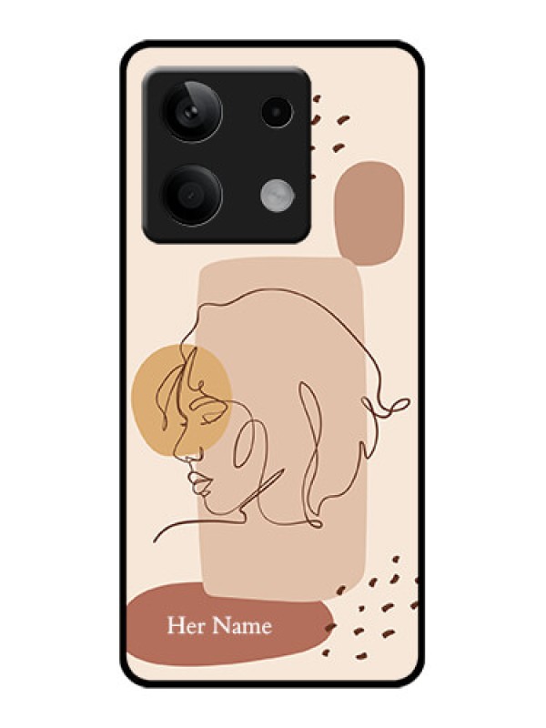 Custom Xiaomi Redmi Note 13 5G Custom Glass Phone Case - Calm Woman Line Art Design