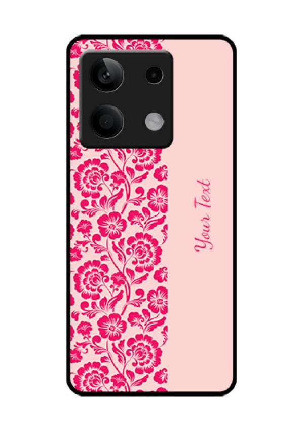 Xiaomi Redmi Note 13 5G Custom Glass Phone Case - Attractive Floral Pattern Design