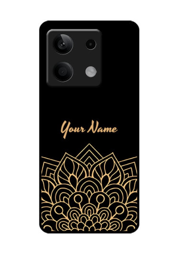 Xiaomi Redmi Note 13 5G Custom Glass Phone Case - Golden Mandala Design
