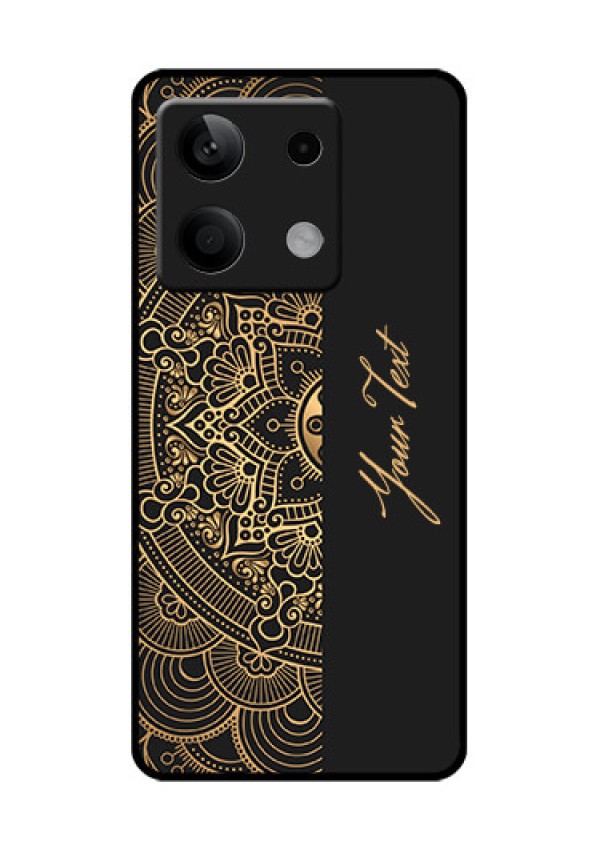 Xiaomi Redmi Note 13 5G Custom Glass Phone Case - Mandala Art With Custom Text Design