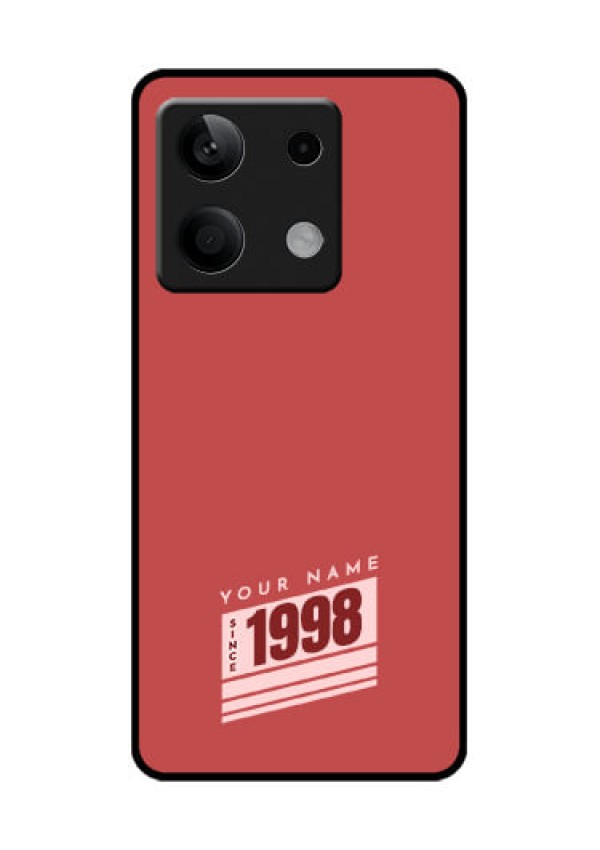 Xiaomi Redmi Note 13 5G Custom Glass Phone Case - Red Custom Year Of Birth Design