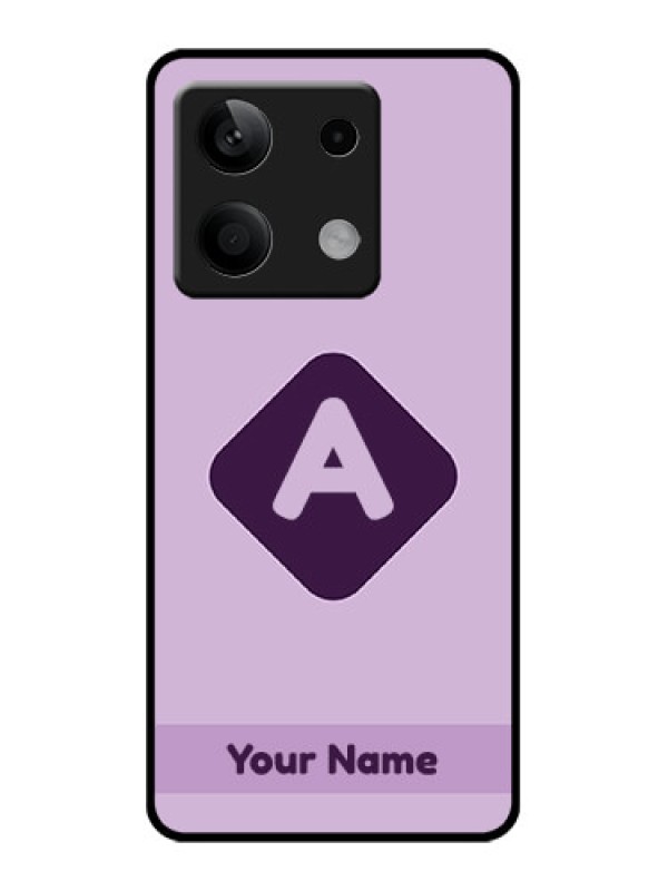 Custom Xiaomi Redmi Note 13 5G Custom Glass Phone Case - Custom Letter In Curved Badge Design