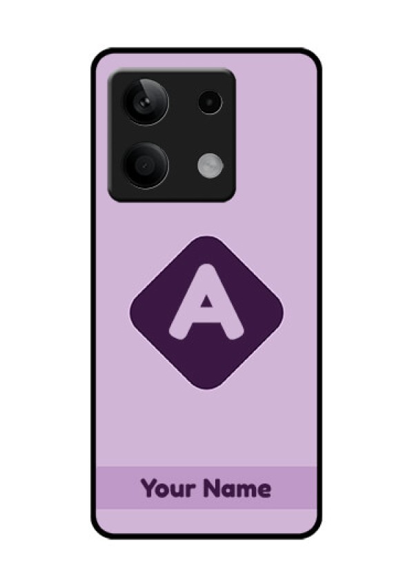 Xiaomi Redmi Note 13 5G Custom Glass Phone Case - Custom Letter In Curved Badge Design