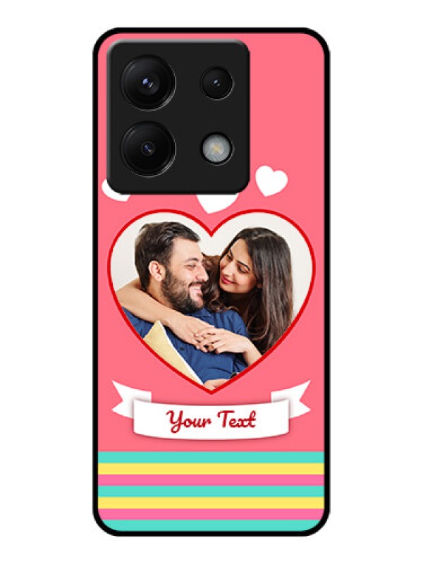 Custom Xiaomi Redmi Note 13 Pro 5G Custom Glass Phone Case - Love Shapes Doodle Design