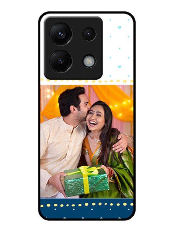 Custom Xiaomi Redmi Note 13 Pro 5G Custom Glass Phone Case - White And Blue Abstract Design