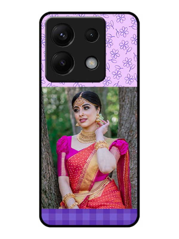 Custom Xiaomi Redmi Note 13 Pro 5G Custom Glass Phone Case - Purple Floral Design