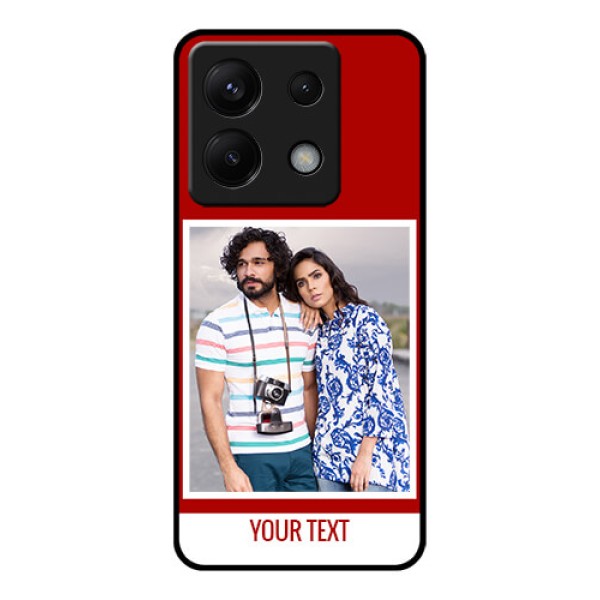 Xiaomi Redmi Note 13 Pro 5G Custom Glass Phone Case - Red Color Design