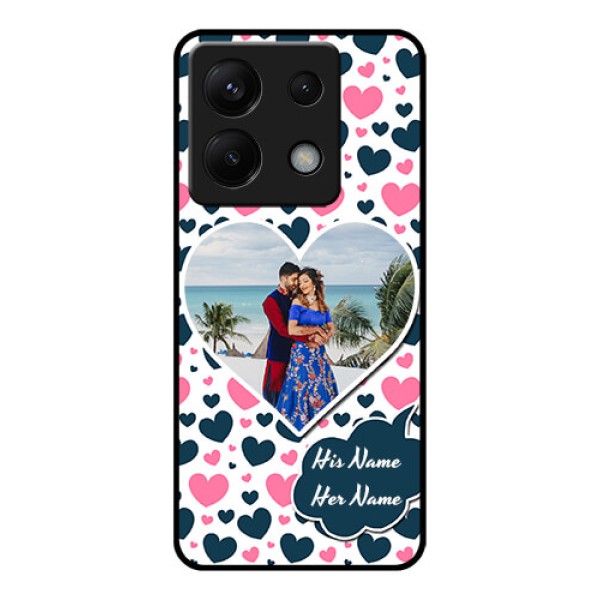 Xiaomi Redmi Note 13 Pro 5G Custom Glass Phone Case - Pink & Blue Heart Design Xiaomi Redmi Note 13 Pro 5G Custom Glass Phone Case - Pink & Blue Heart Design