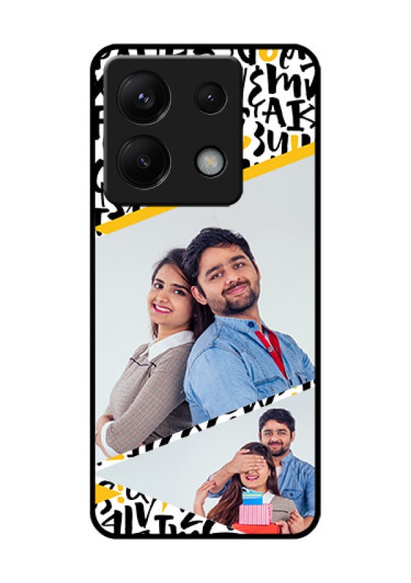 Xiaomi Redmi Note 13 Pro 5G Custom Glass Phone Case - Letters Pattern Design